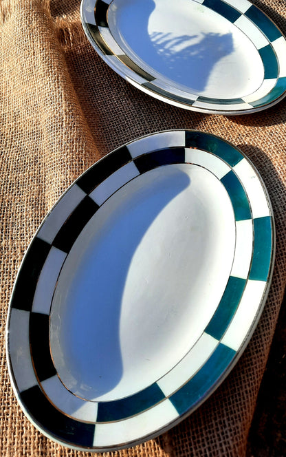 Duo de pratos de meia porcelana KG Lunéville
