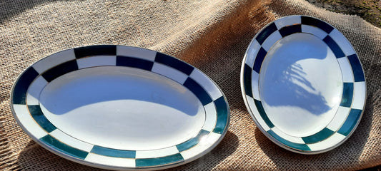 Duo de pratos de meia porcelana KG Lunéville