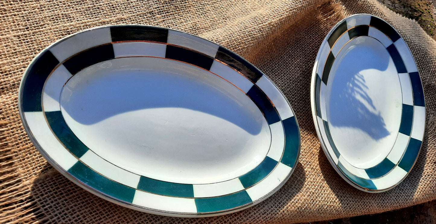 Duo de pratos de meia porcelana KG Lunéville