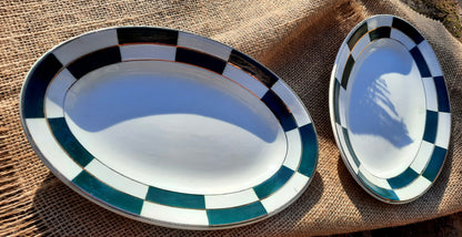 Duo de pratos de meia porcelana KG Lunéville
