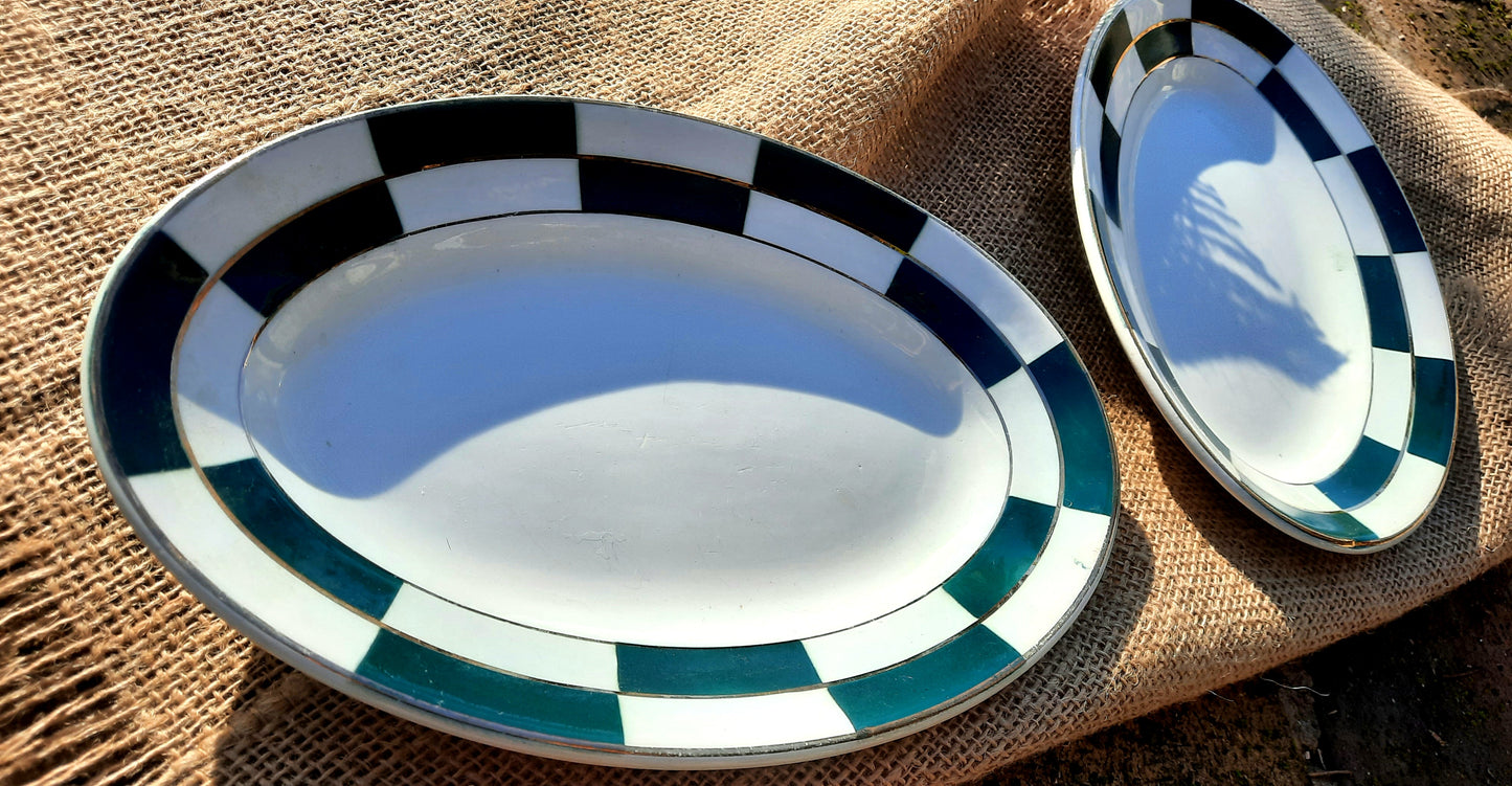 Duo de pratos de meia porcelana KG Lunéville