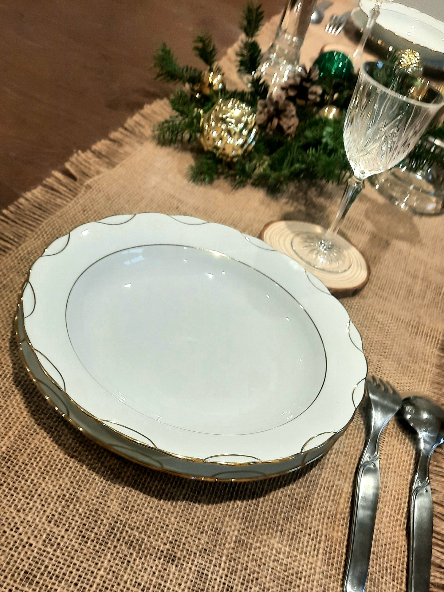 Juego de 8 platos de porcelana fina MS - Fabricado en Berry