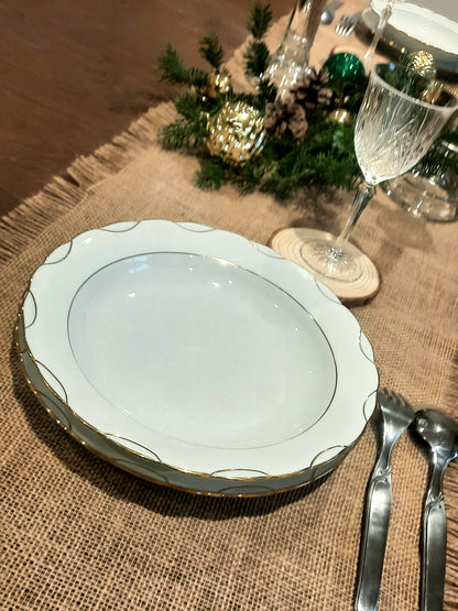 Juego de 8 platos de porcelana fina MS - Fabricado en Berry