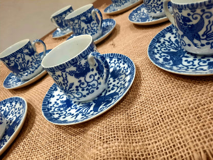 Lot de 8 Tasses à Café & Soucoupes -