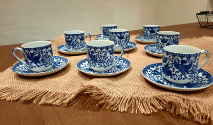 Lot de 8 Tasses à Café & Soucoupes -