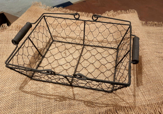 Panier en Métal Grillagé – Marron Foncé