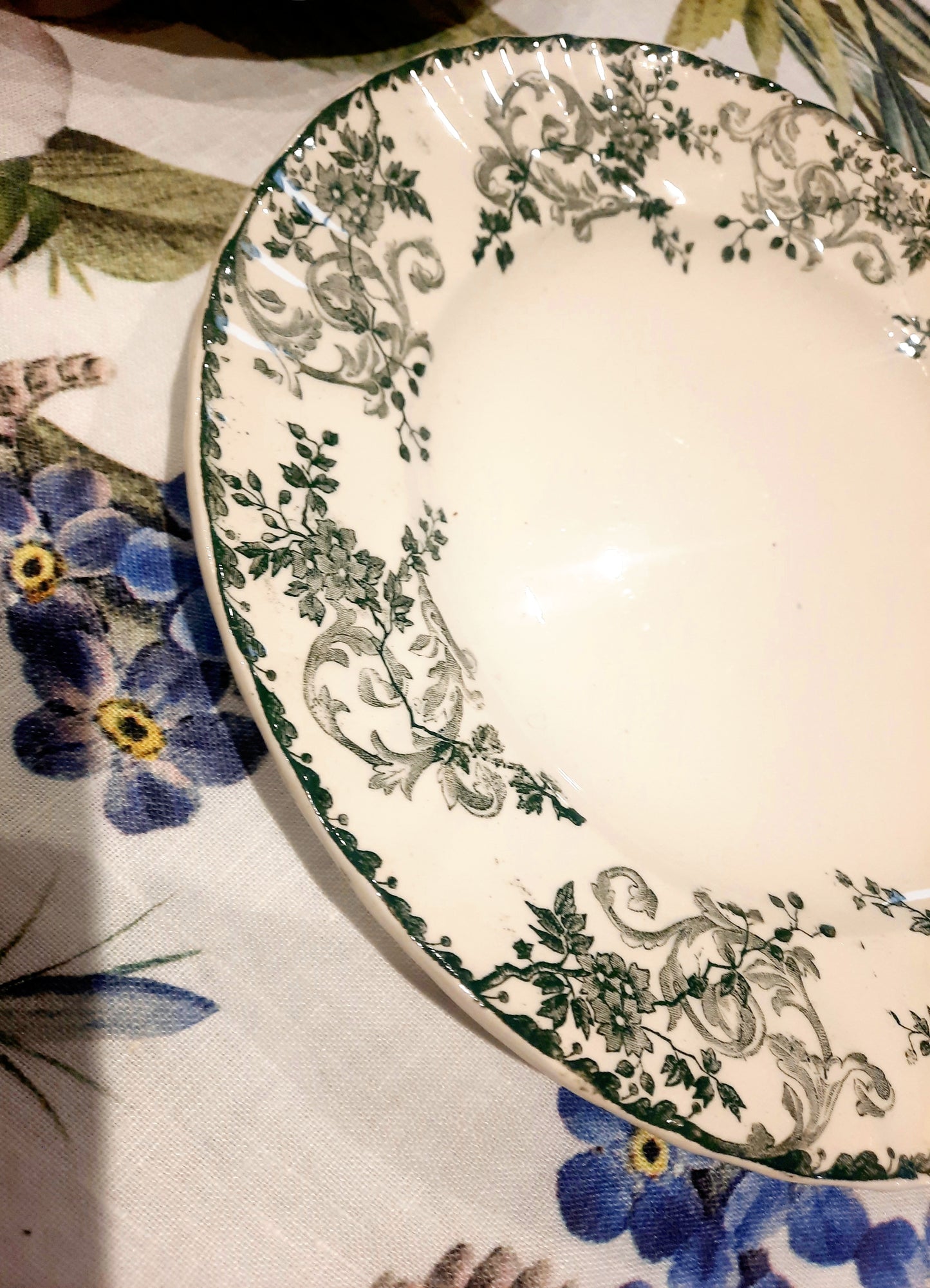 Deux Assiettes Plates Légèrement Creusées – Manufacture E. Bourgeois Grand Dépôt