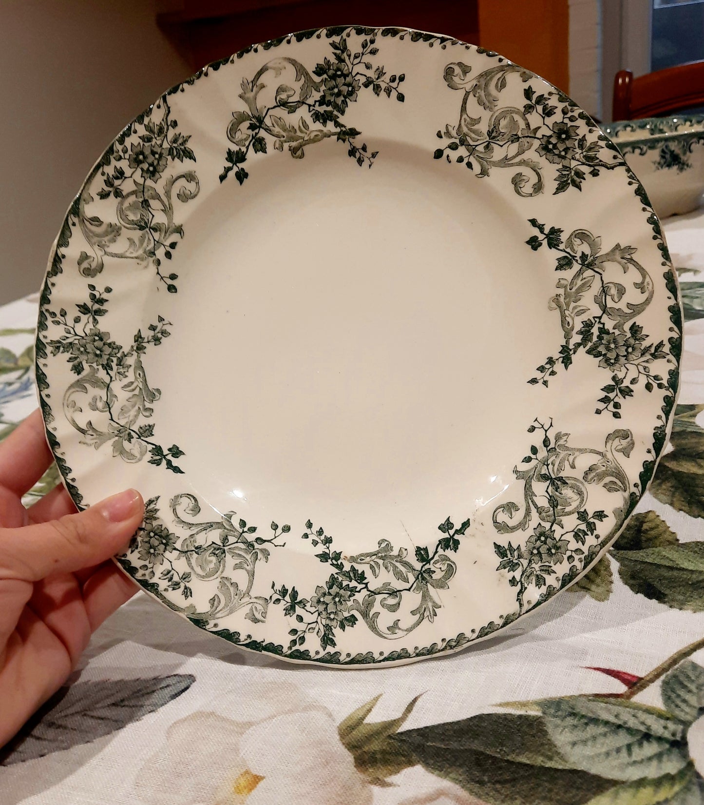 Deux Assiettes Plates Légèrement Creusées – Manufacture E. Bourgeois Grand Dépôt