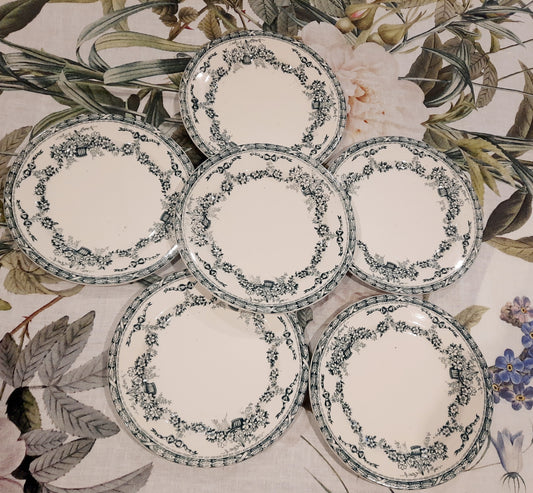 Service de 6 Assiettes à Dessert Ninon Salins – Terre de Fer – Élégance et Authenticité