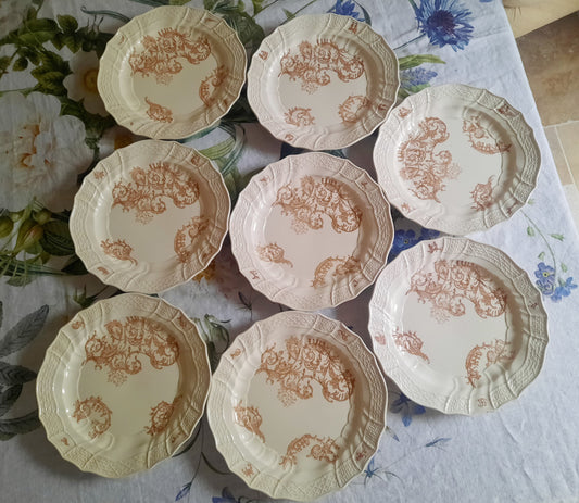 Lot de 8 assiettes plates – Manufacture Waechtersbach, XIXe siècle