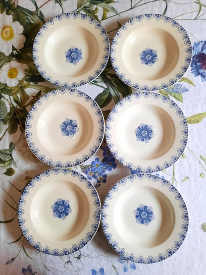 Lot de 6 assiettes creuses Lunéville K&G Rouen – XIXe siècle