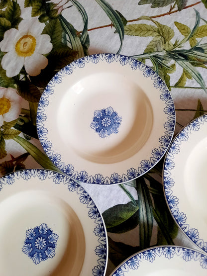 Lot de 6 assiettes creuses Lunéville K&G Rouen – XIXe siècle