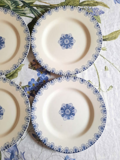 Lot de 4 assiettes plates Lunéville K&G Rouen – XIXe siècle