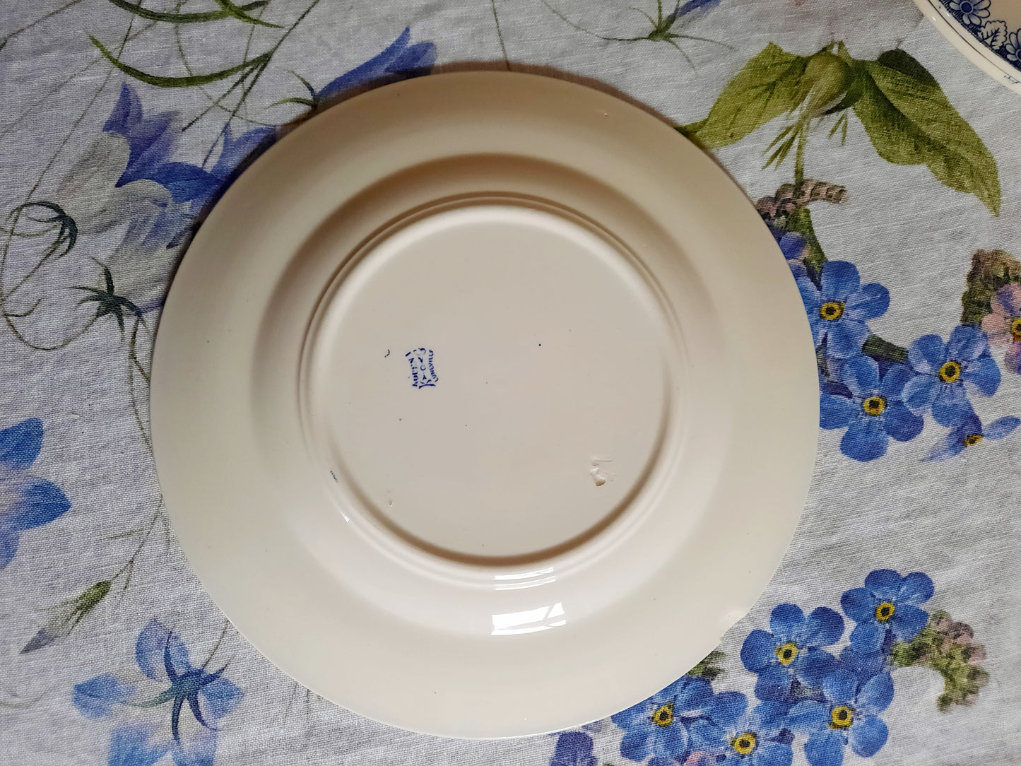 Lot de 4 assiettes plates Lunéville K&G Rouen – XIXe siècle