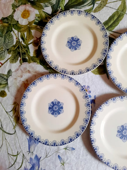 4 assiettes plates Lunéville K&G Rouen – XIXe siècle