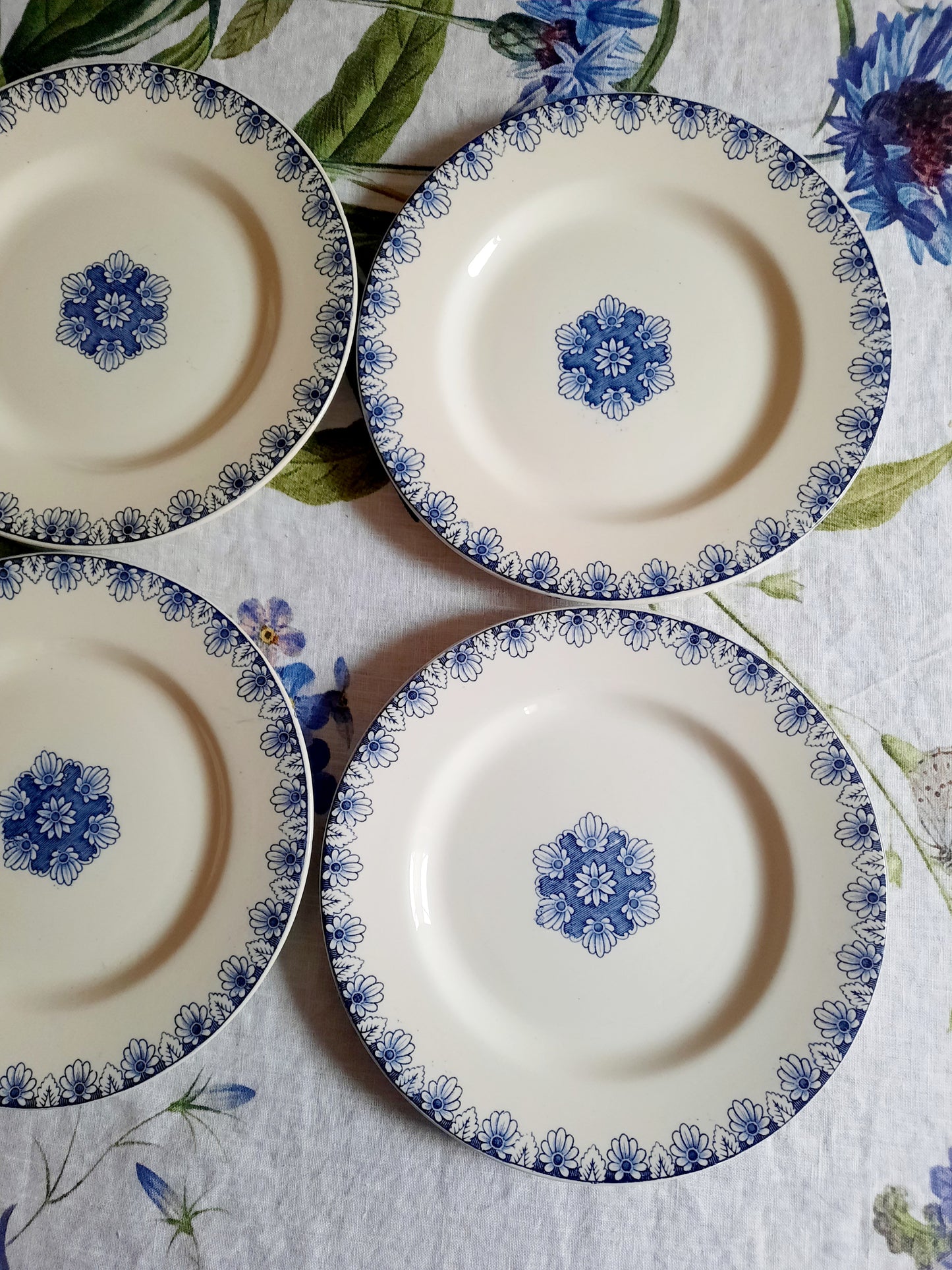 4 assiettes plates Lunéville K&G Rouen – XIXe siècle