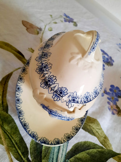 Saucière avec couvercle Lunéville K&G Rouen – XIXe siècle