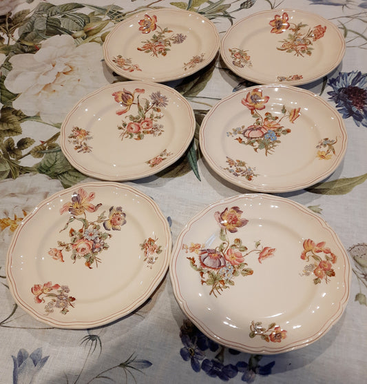 6 assiettes à dessert terre de fer