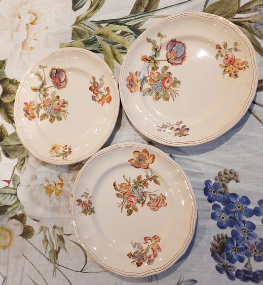 Lot de 3 assiettes à dessert Longchamp