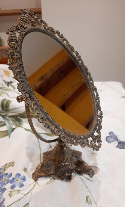 Superbe miroir psyché ancien en laiton – Élégance intemporelle