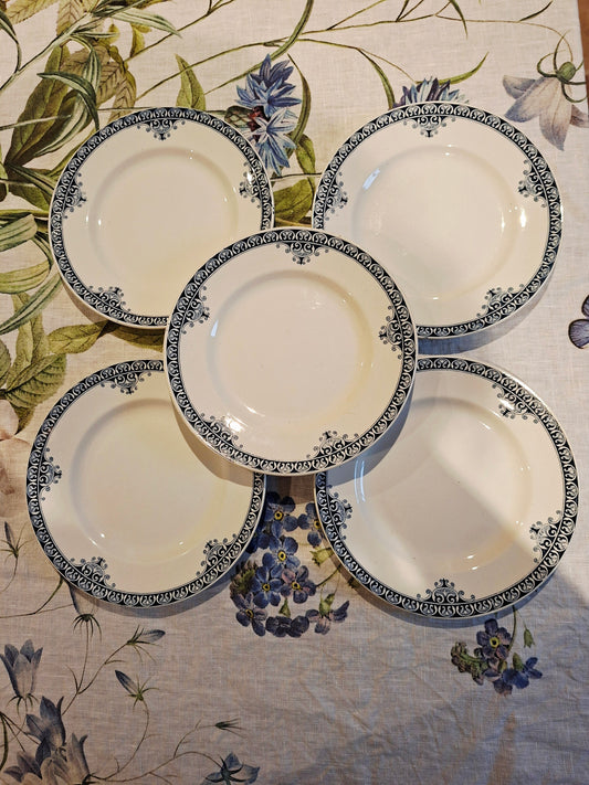 Lot de 5 assiettes plates St Amand & Hamage