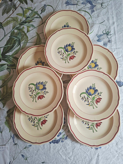 Lot de 8 assiettes plates Gien