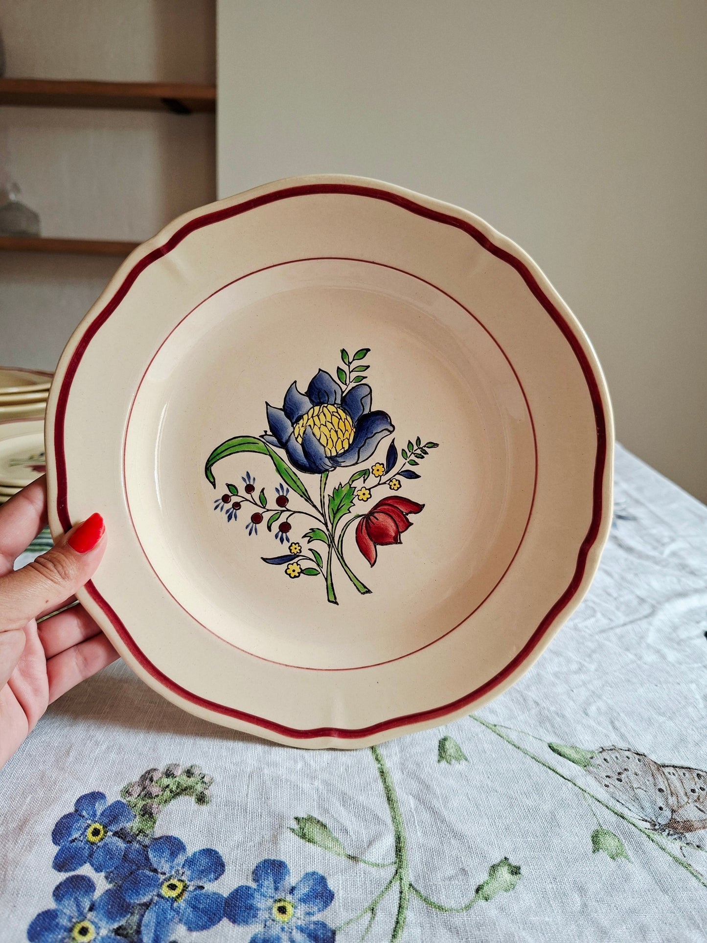 Lot de 8 assiettes plates Gien