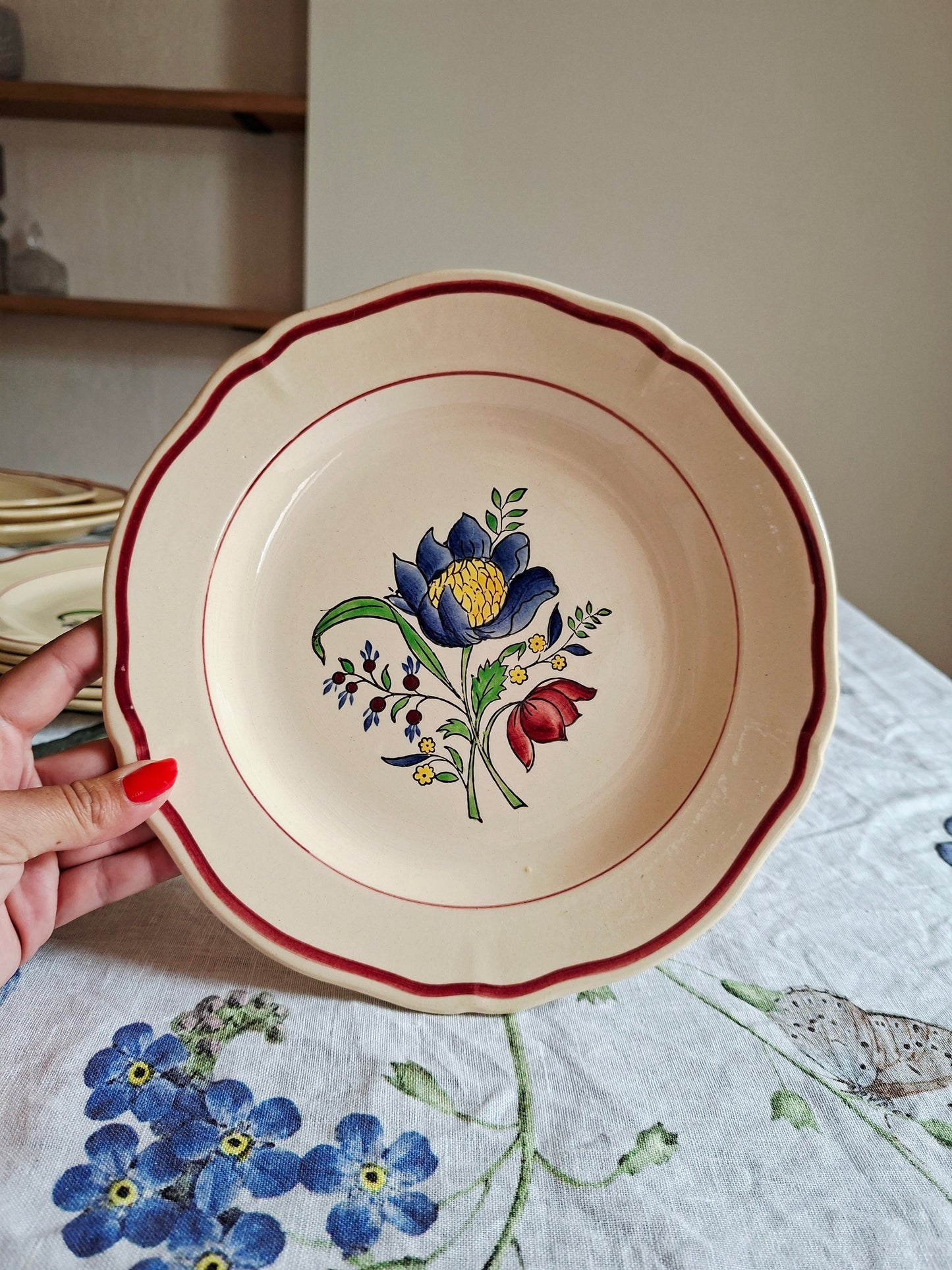 Lot de 8 assiettes plates Gien