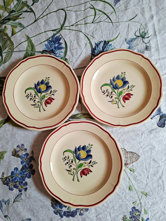 Lot de 3 assiettes plates Gien