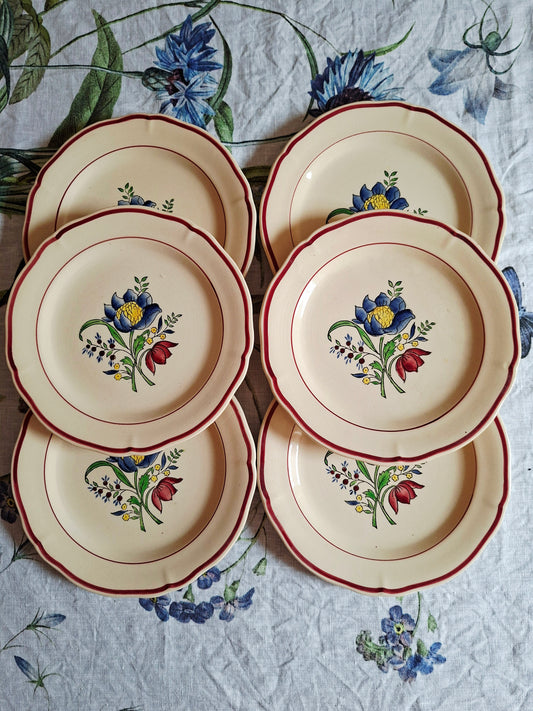 Lot de 6 assiettes à dessert Gien (1)