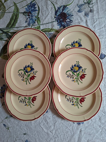 Lot de 6 assiettes à dessert Gien (2)