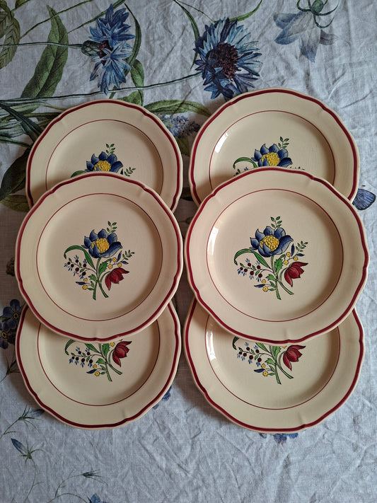 Lot de 6 assiettes à dessert Gien (2)