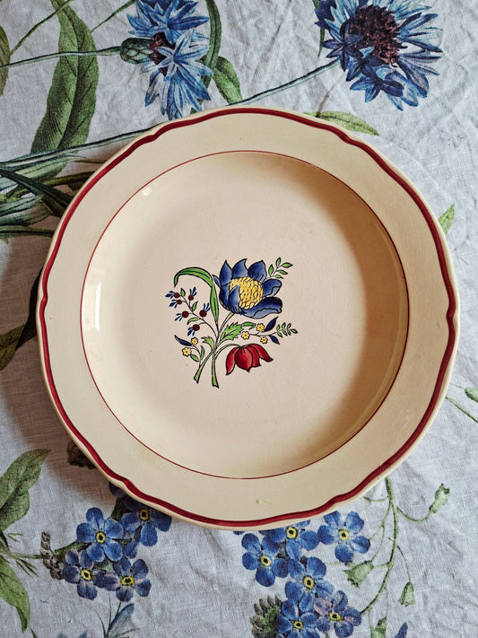 Grand plat rond légèrement creux Gien