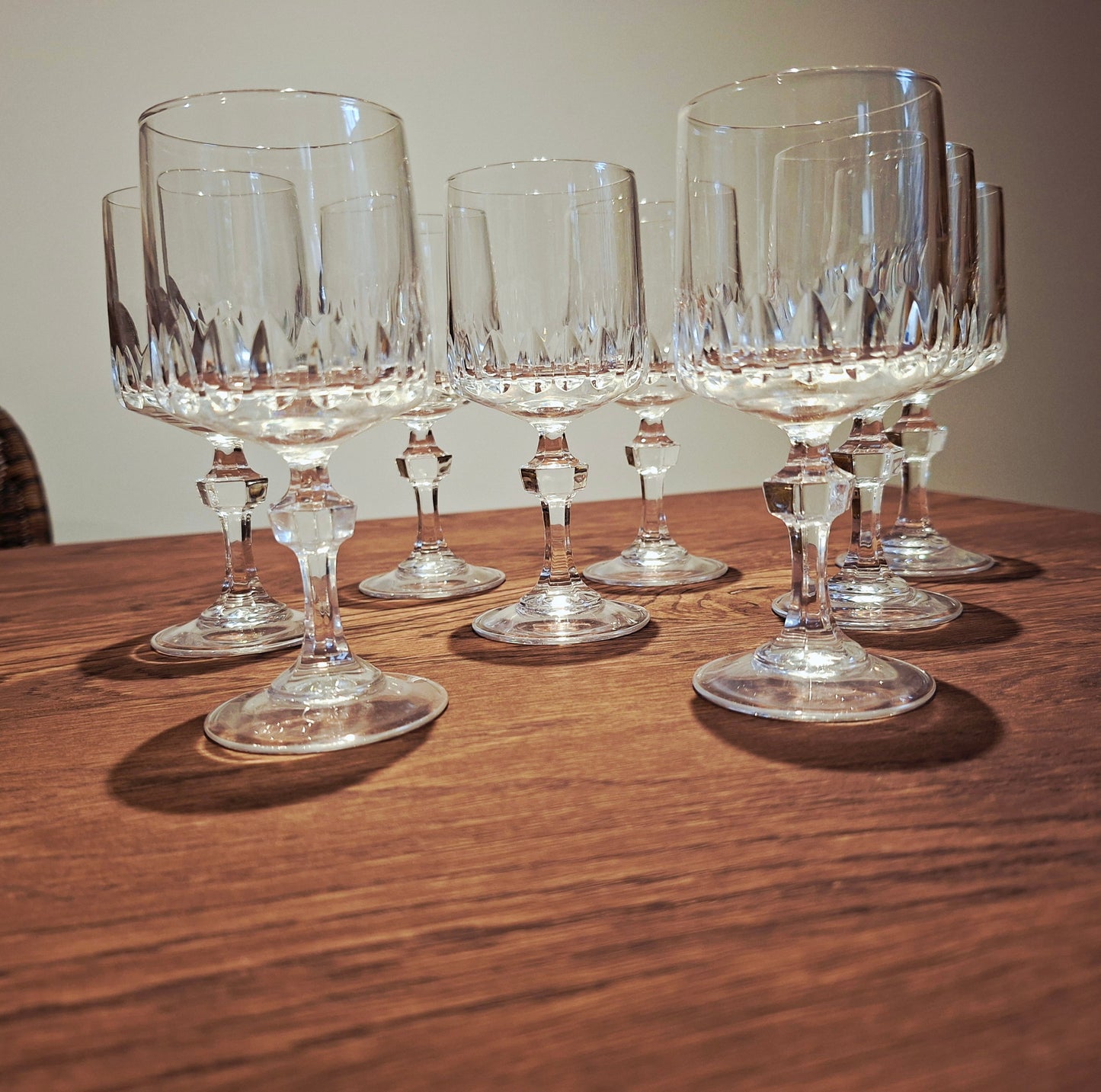 Lot de 8 grands verres à pied Cristal d'arques