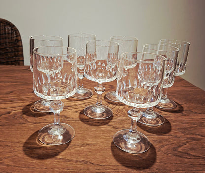 Lot de 8 grands verres à pied Cristal d'arques