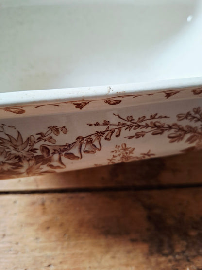 Authentique légumier / soupière en faïence de Sarreguemines, modèle Bertha