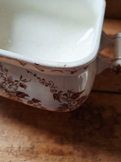 Authentique légumier / soupière en faïence de Sarreguemines, modèle Bertha