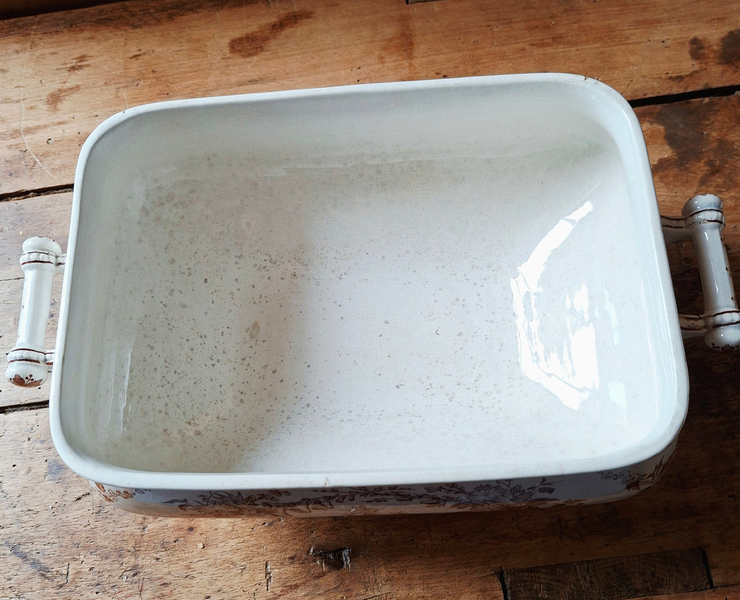 Authentique légumier / soupière en faïence de Sarreguemines, modèle Bertha