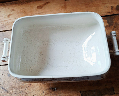 Authentique légumier / soupière en faïence de Sarreguemines, modèle Bertha