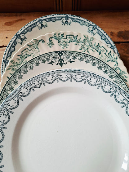 Superbe lot de 4 assiettes anciennes – Mix & Match vintage 🌿