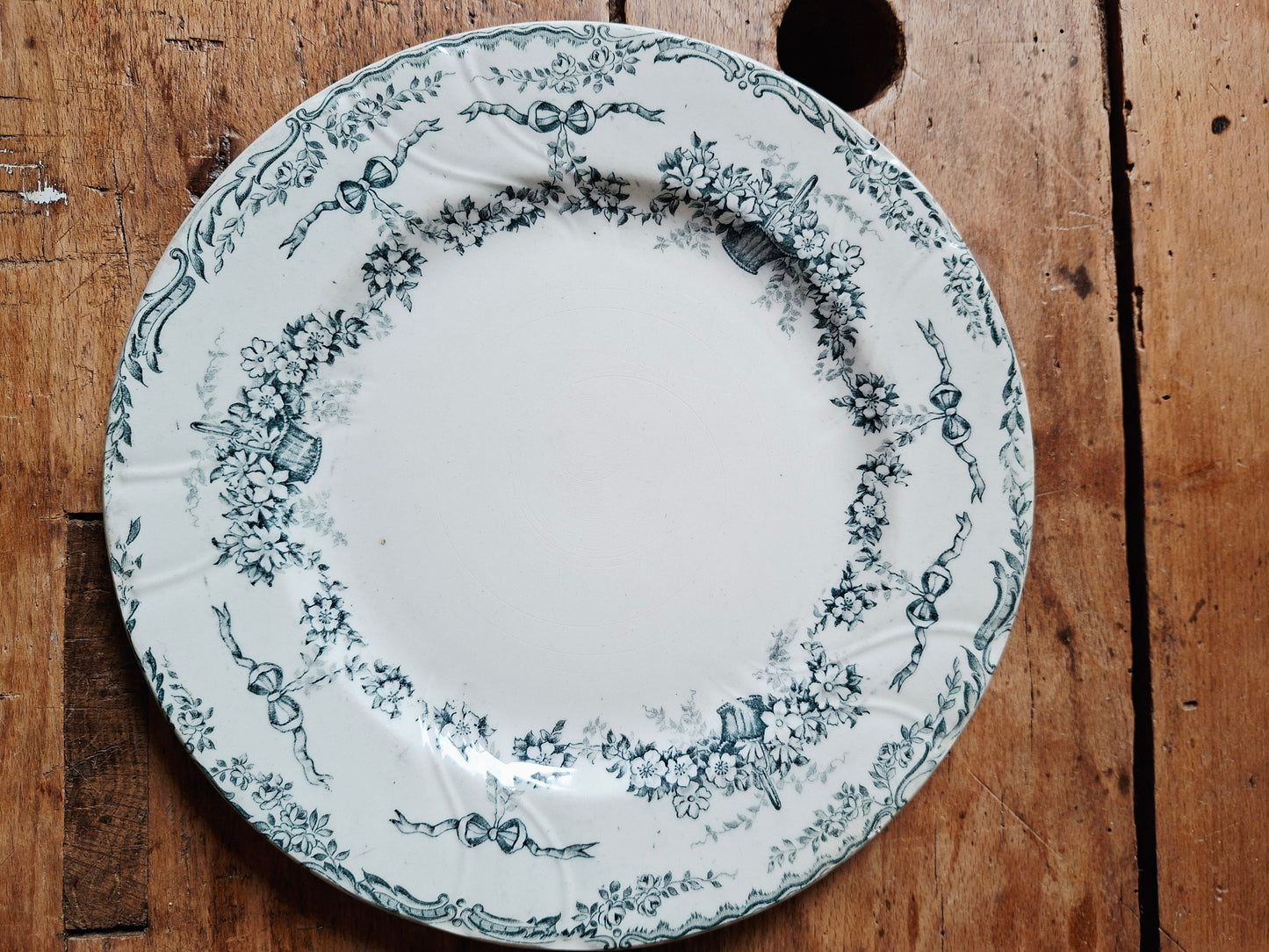 Lot de 4 assiettes anciennes mixtes – E. Bourgeois & Salins modèle Ninon 🌸