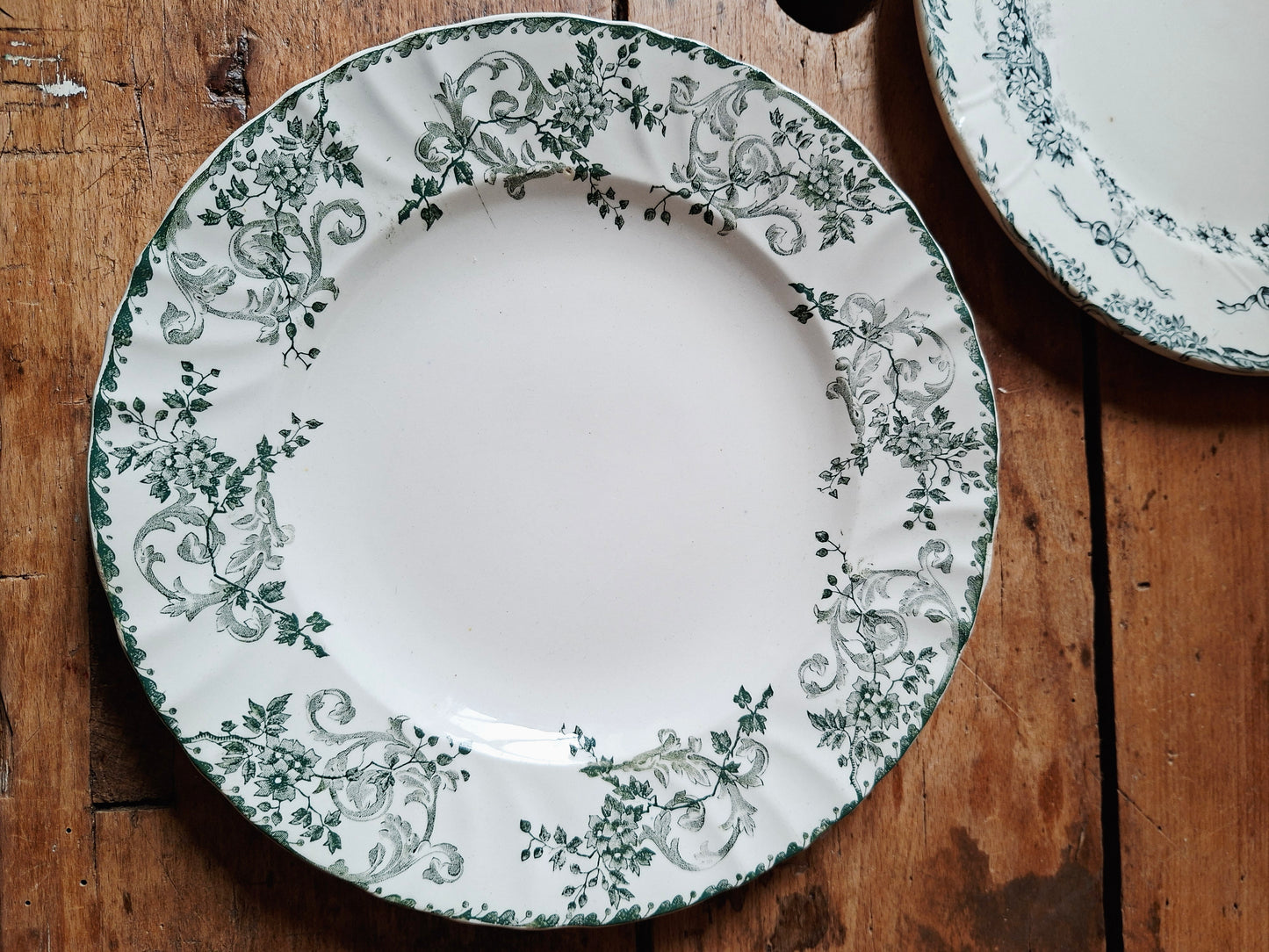 Lot de 4 assiettes anciennes mixtes – E. Bourgeois & Salins modèle Ninon 🌸