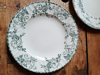 Lot de 4 assiettes anciennes mixtes – E. Bourgeois & Salins modèle Ninon 🌸