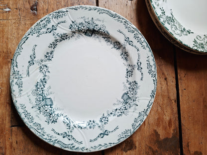 Lot de 4 assiettes anciennes mixtes – E. Bourgeois & Salins modèle Ninon 🌸