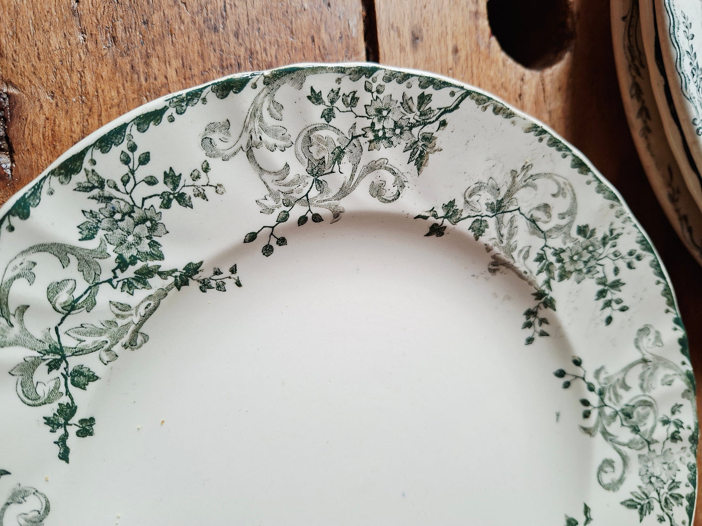 Lot de 4 assiettes anciennes mixtes – E. Bourgeois & Salins modèle Ninon 🌸