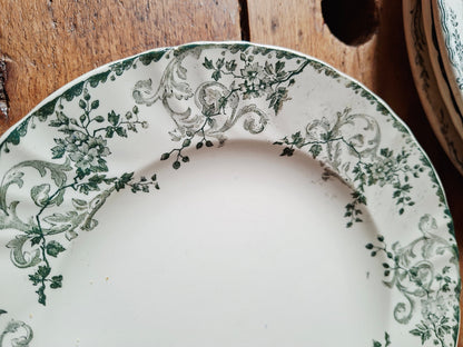 Lot de 4 assiettes anciennes mixtes – E. Bourgeois & Salins modèle Ninon 🌸