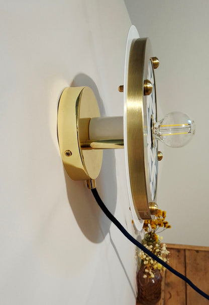 Luminaire Céleste déjà confectionné -Câble Textile Bleu