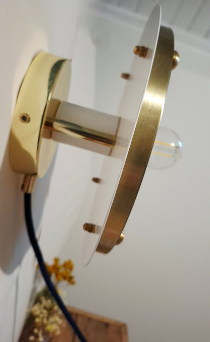 Luminaire Céleste déjà confectionné -Câble Textile Bleu