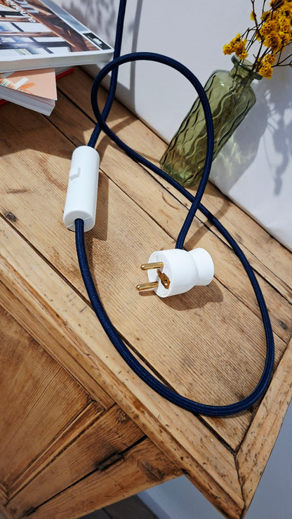 Luminaire Céleste déjà confectionné -Câble Textile Bleu