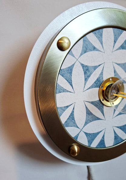 Luminaire Céleste déjà confectionné- Câble textile Beige